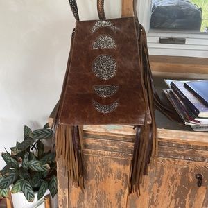 *SOLD* Moon Phase Leather Crossbody Bag - OOOIK!!! 🩵🌖
